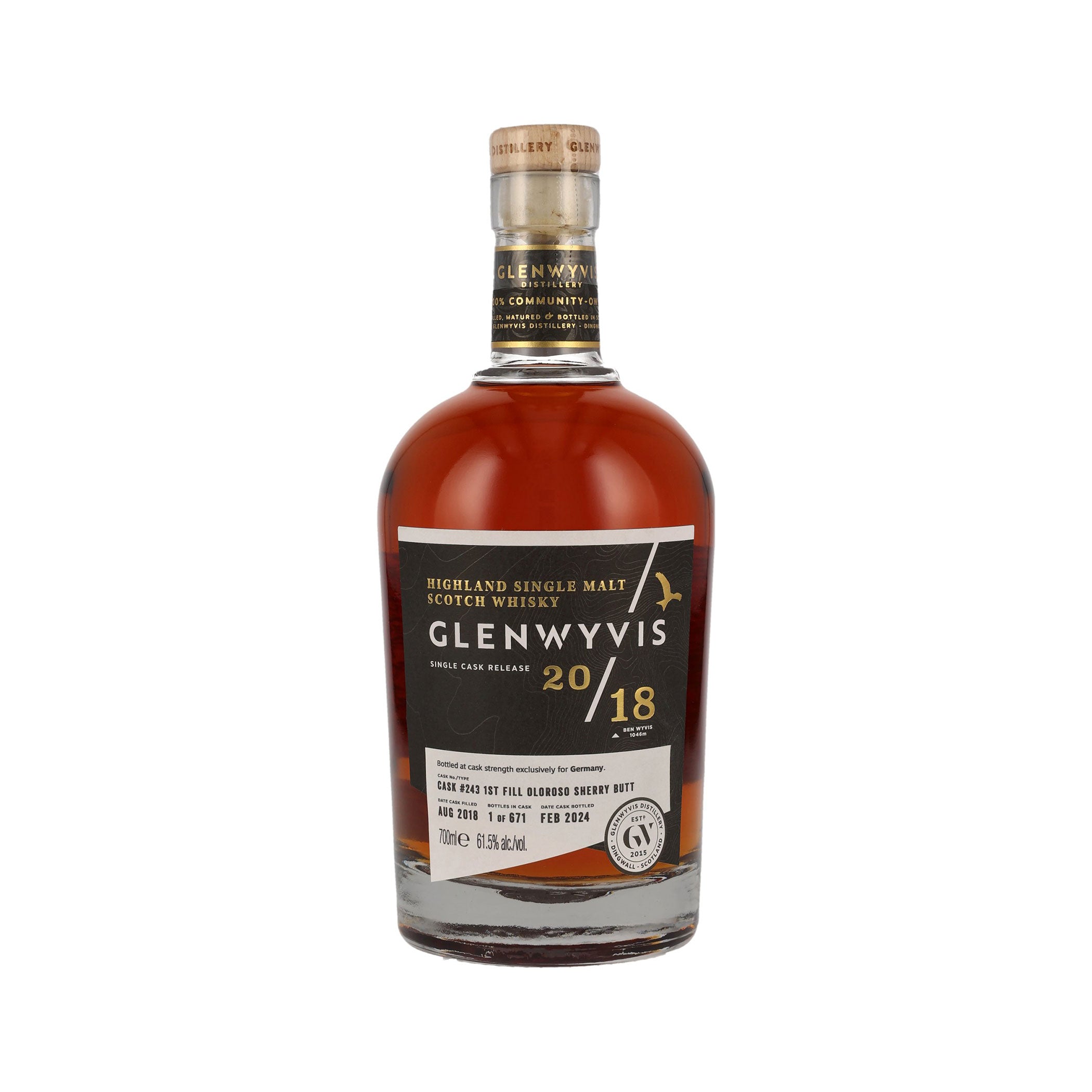 GlenWyvis 2018/2024 - 5 Jahre - 1st Fill Oloroso Single Cask - Highland Single Malt Scotch Whisky - GlenWyvis - Feinste Spirituosen