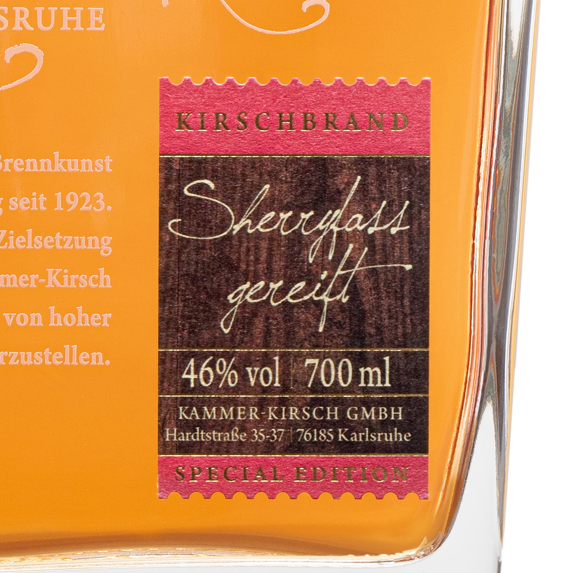 Cherry brandy matured in sherry casks - gourmet fruit brandy - Distillery Kammer-Kirsch