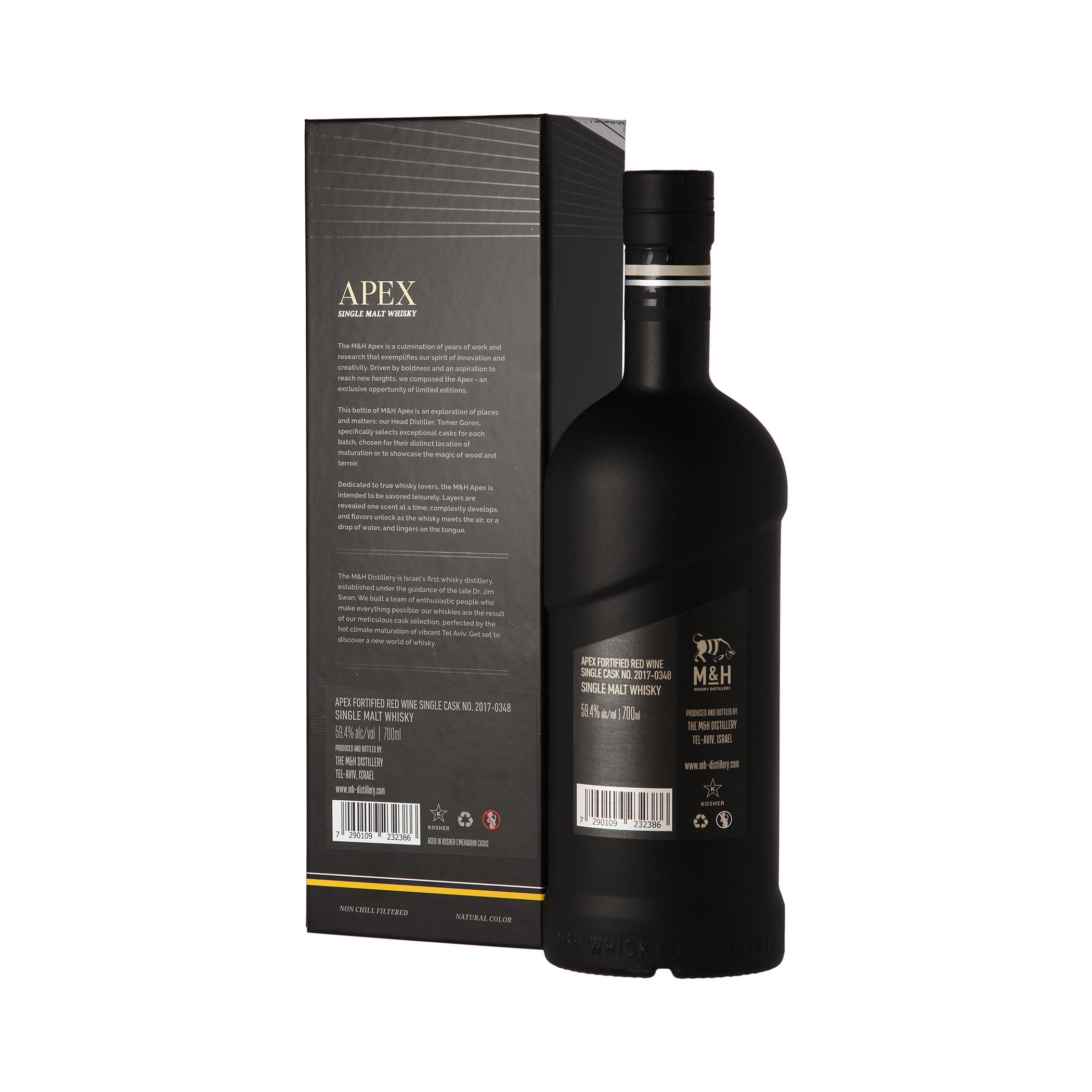 M&H Apex Black - Fortified Red Wine Single Cask - Single Malt Whisky - Whisky aus Israel